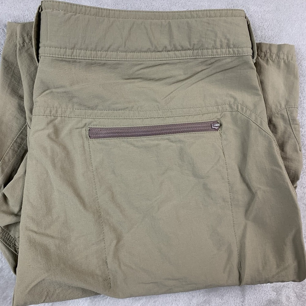 Simms Fishing Shorts Large Khaki Lightweight Flex Waist Outdoor Busted Zippers*